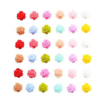 Mini Camellia živice patch multicolor DIY šperky, náušnice vlásenky nechtov rozšírenie materiál príslušenstvo 40pcs