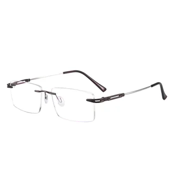 Muži a Ženy Obdĺžnikový bez obrúčok Okuliare, Rám Kov Predpis Okuliare Pre Optické Šošovky Krátkozrakosť Presbyopia Progresívne