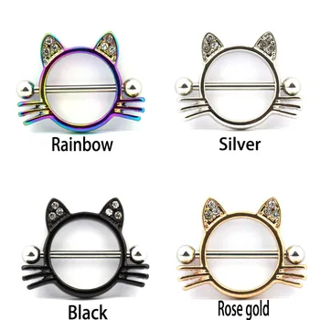 Módne jednoduché nehrdzavejúcej ocele bradavky nechtov mačka bradavky krúžok hip hop all-zápas piercing šperkov, veľkoobchod
