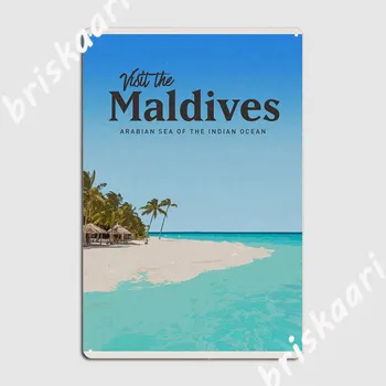 Navštívte Maldivami Kovová Doska Plagát nástennú maľbu Klasické Nástenné Tabule Plechu prihlásiť Plagáty