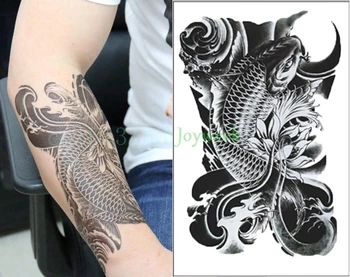 Nepremokavé Dočasné Tetovanie Nálepky veľké veľkosti kapra tatto nálepky ryby flash tat0o falošné tetovanie