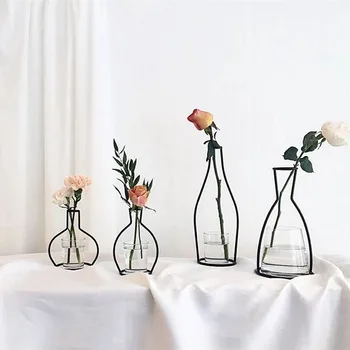 Nordic Retro Železa Riadok Tabuľky Kvety, Vázy Domov Ornament Kovové Kovaného Železa Kvetináče Rastlín Držiteľ Záhradné Dekorácie, Svadobné Hot