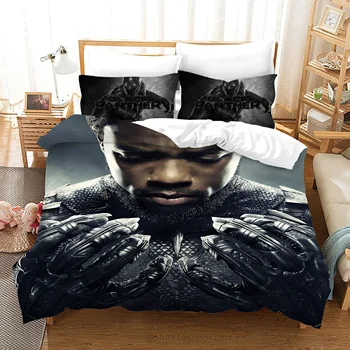 Nové 3D Black Panther Film posteľná bielizeň Nastaviť Hrdina Deti Chlapcov Obliečky Kryt Nastaví Spálňa Decor Twin Kráľovná King Size prehoz cez posteľ Posteľná Bielizeň
