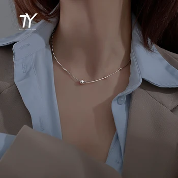 Nový Jednoduchý Loptu reťazca, Strieborná Farba Guľôčky Choker Náhrdelník kórejský Módne Šperky Dievča je Sexy Clavicle Reťazca Pre Ženy 2022