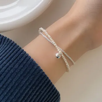 Perlový náramok žena 925 sterling silver šumivé double-layer študent in Japan jednoduché temperament šperky darček