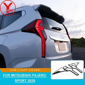 Pre MITSUBISHI PAJERO SPORT MONTERO 2020 Čierny Chvost Svetlo Kryt Zadného Svetla Stráže Kryt ABS Chróm Auto Styling Príslušenstvo