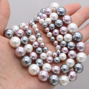 Prírodné shell perličiek fritillary kolo zmiešané farby korálikov voľné korálky pre šperky, takže DIY náhrdelník náramok náušnice príslušenstvo