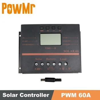 PWM 60A Solárna Nabíjačka Radič 12V 24V Auto LCD Displej PV Nabíjačku Solárny Panel Regulátora s USB 5V Výstup pre Nabíjanie Batérie