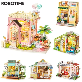 Robotime Rolife DIY domček pre bábiky Voľný Čas Série Drevené Vianočné Snow Dome Miniatúrne Dom pre Dievčatá Darček k Narodeninám