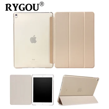 RYGOU Pre iPad Pro 9.7 palca Prípade, PU Kožené puzdro Smart Cover Magnet Auto Prebudiť Spánok Flip Case For iPad Pro 12.9 1. 2nd Gen Kryt