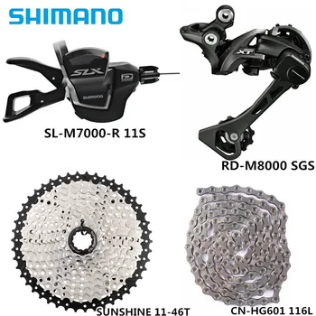 Shimano XT M8000 SLX M7000 11 Rýchlosti Sada Pre MTB Bicykle SunRace Svitu Kazeta HG601 116L 122L Reťaz na Bicykli Prehadzovačky SGS