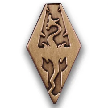 Starší Scrollls Skyrimm Dragon Brošňa Smalt Pin Brošne Kovové Odznaky Preklopke Kolíky Denim Jacket Šperky, Doplnky, Darčeky
