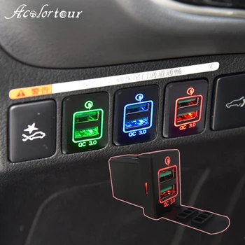 Telefón Adaptér Príslušenstvo Pre Mitsubishi ASX 2015 Outlander 3 2016 Sportero Auto QC3.0 Nabíjačku USB Dual Prepínač Vodotesná Zásuvka