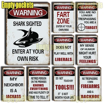 Tin Prihlásiť Upozornenie Shark Vidiaci Vstúpiť Na Vlastné Riziko s Grafickým Nebezpečné Hliníka Kovové Prihlásiť 12 X 8 Cm