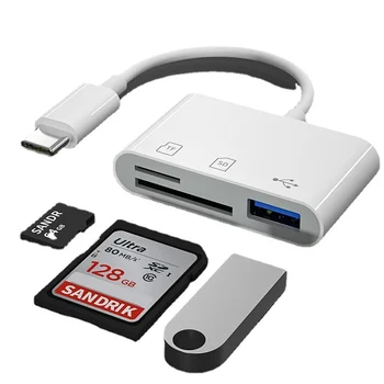 Typ-C Adapter TF CF, SD Čítačka Pamäťových Kariet OTG Spisovateľ Compact Flash USB-C pre IPad Pro Huawei pre Macbook USB Typu C Cardreader