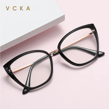 VCKA TR90 Cat Eye Okuliare na Čítanie Ženy Anti Modré Svetlo Krátkozrakosť, Optické Rám Herné Ženské Okuliare UV400 +0.75 1.75 až +600