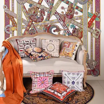 Velvet Textílie francúzsky Luxus Orange Série Home Gauč Vankúš obliečka na Vankúš Bez Jadro, Obývacia Izba, Spálňa Vankúš 45 cm Veľkosť