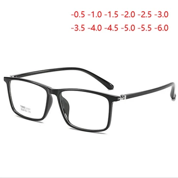 Veľký Rám TR90 Nearsighted Okuliare Ženy Pohodlné Literárny Námestie krátkozraké Okuliare Mužov SPH -0.5 -1.0 -1.5 Na -6.0