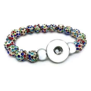 Vianočné 029 Zameniteľné Šperky Candy Farby Rozšíriteľná Perličiek Úsek Sklenených Perličiek Náramok 18 mm Modul Tlačidlo Šperky Náramok