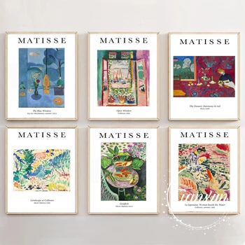 Vintage Henri Matisse Retro Plagáty A Vytlačí Abstraktné Šírku Steny Umelecké Plátno Na Maľovanie Obrázkov Na Obývacia Izba Domova