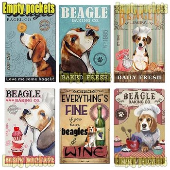 Vtipné Beagle Psa Kovov Cín Retro Prihlásiť Doska Retro Umenie pre Ice Cream Kuchyňa Reštaurácia Dezert Predajni Pet Shop Domov Izba Dekor