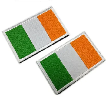Vysoko Kvalitné 3D Vyšívané Írsko Vlajka Patch Šiť Na Oblečenie Remienok Batoh Nálepky DIY Nášivka 8 CM X 5 cm