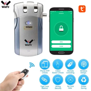 Wafu 019 Fringerprint Zámok Tuya Inteligentný Život Wifi Dvere Heslo na uzamknutie Dverí Zámky Bluetooth Diaľkové Ovládanie Neviditeľné Smart Lock