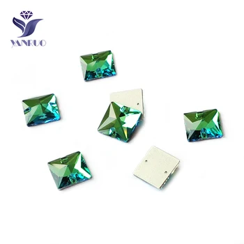 YANRUO 3240 Námestie Peridot Šitie Crystal Ploché späť Zelené Kamienky Pásky Kryštály Pre Remeslá Diamond Topánky
