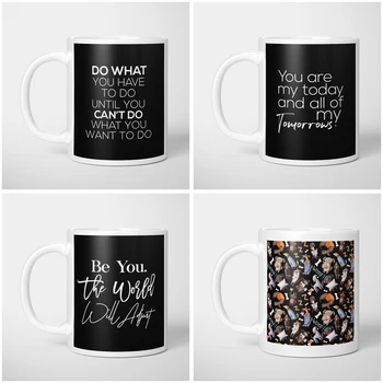 Šťava poháre Vlastné zábavné kávu, poháre, Keramické poháre kreatívne šálky a roztomilý hrnčeky biela Osobný darček black nordic Pohár na čaj
