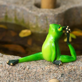 Živica Zelená Jogy Žaba Miniatúrne Figúrky Záhradné Dekorácie Rozloženie Simulácie Zvieracích Krajiny Vonkajšie Remeselné Ozdoby Darček