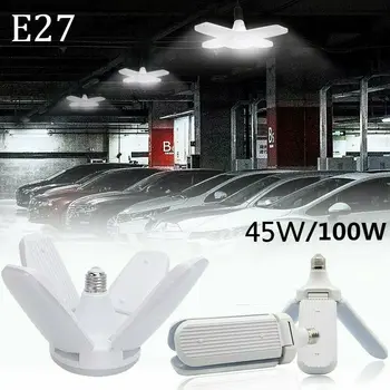 40W/100W E27 Deformovateľné LED Garážové Žiarovky Stropné Svietidlo Osvetlenie Shop Workshop Lampa Hliníkové Biele Svetlo