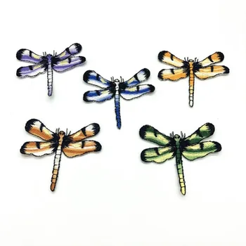 6pcs/veľa Lacné Zelená Modrá Fialová Dragonfly Škvrny na Oblečení Nášivka Žehlička Na Motýľ Patch Oblečenie Nálepky DIY Príslušenstvo