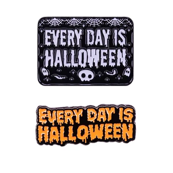 Každý deň Je Halloween, Nie? TimBurton Smalt Pin Gotický Okultné Strašidelné Odznak Čarodejnice Čiar Strašidelný Goth Brošňa