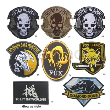 Metal Gear Solid MGS 5 Diamond Dogs Armáde Špeciálnych Síl Skupiny Ghost Vyšívané Našité Pruhy nálepka pre vojenské oblečenie patch