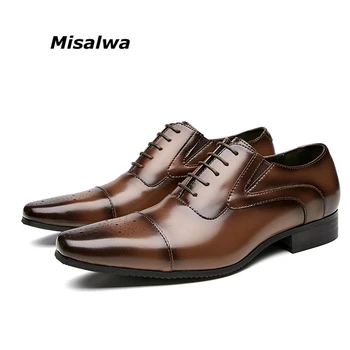 Misalwa Triple Spoločné Ručne pánske Originálne Kožené Formálne Topánky Spp Prst Oxford taliansky Vyrezávané Šaty, Topánky na Business Mužov