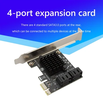 PCIe až 4 Porty SATA 3 III 3.0 6 gb / S SSD Adaptéra PCI-e slot karty PCI Express x1 Radič Rada Rozširujúca Karta Podpora x4, x6, x8, x16
