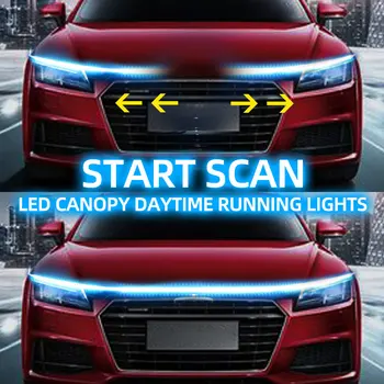 RXZ LED Denných prevádzkových Ľahké Skenovanie Spustenie Auta, Kapota Ozdobné Svetlá DRL Auto Motor, Kapota Sprievodca Dekoratívne Okolia Žiarovka 12V