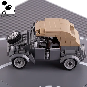 Vojenské WW2 Kabriolet vedro Auto stavebným nemecký Vojak Armády Jeep Minifigs Príslušenstvo Deti, Vzdelávacie Hračky Tehál