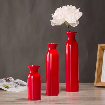 Červená Keramická Váza, Modrá Svadobné Kvetinové Vázy Domáce Dekorácie, Darčeky
