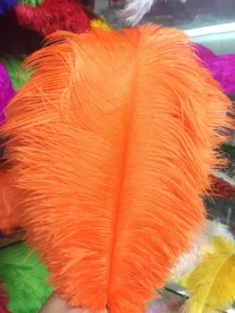 Čína ZP factory 45 ~ 50 cm (18 ~ 20 palcov) dlhá 100 / šarže Orange veľké pštrosie perie svadobné dekorácie